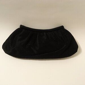 Black Clutch Purse Evening Bag Poly Cotton Fabric Makeup Handbag Magnetic Close